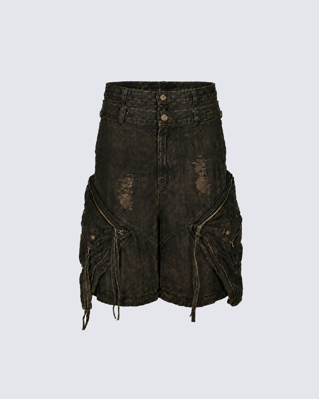 KIIKIO Retro Double-Waistband Bermuda Shorts