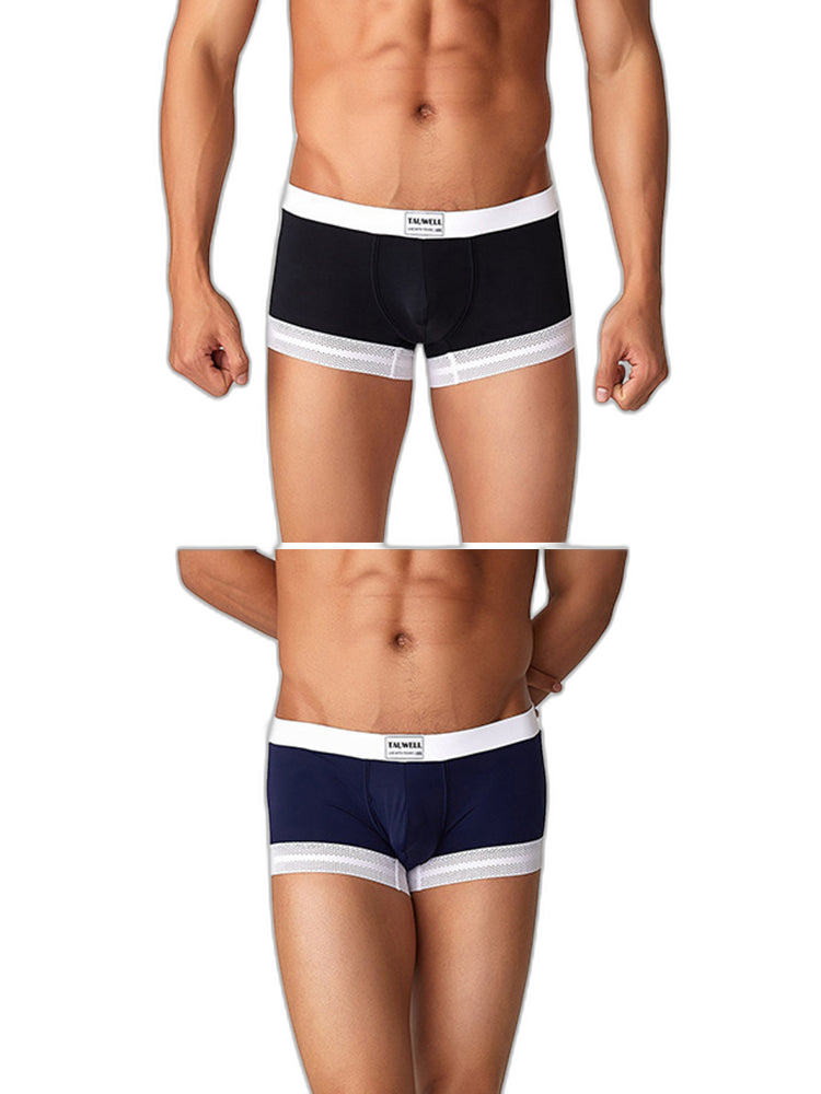 2 Pack Men's Ice Silk Lace Cuff Trunks