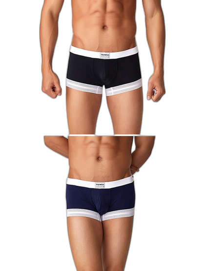 2 Pack Men's Ice Silk Lace Cuff Trunks