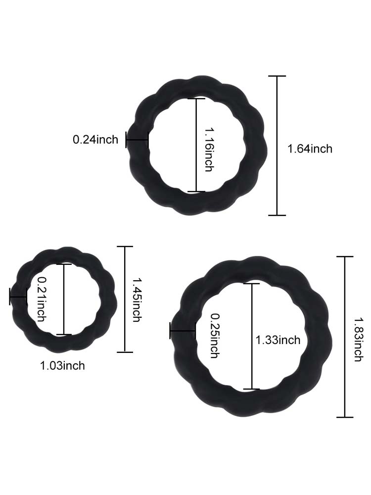 3-Pack Luminous Silicone Sperm Locking Ring