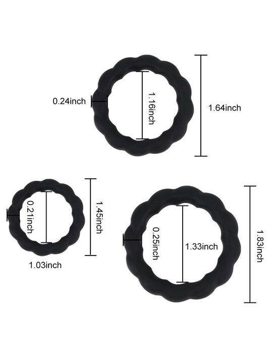 3-Pack Luminous Silicone Sperm Locking Ring