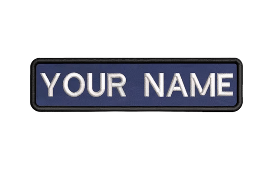 Custom Patch 10cmX2.5cm Deep Blue/White