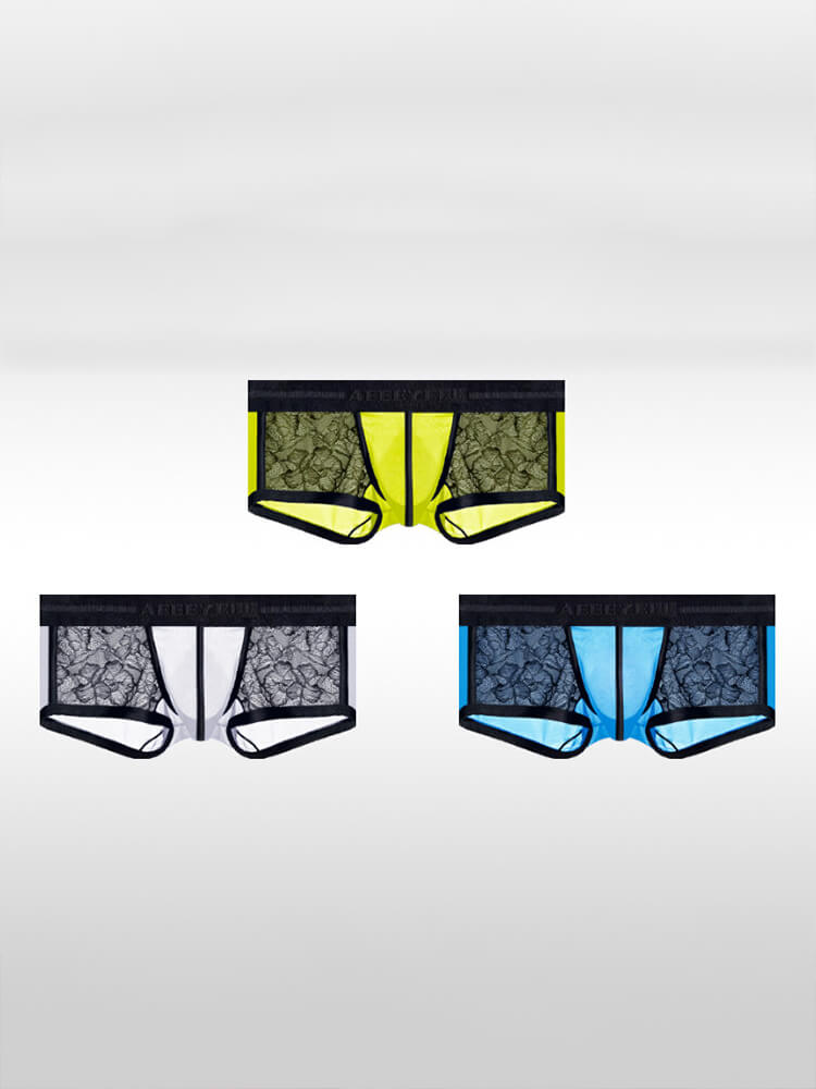 Men's Ice Silk Lace Sexy Sheer Ultra-Thin Trunks