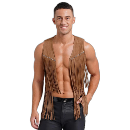 Suede Tassel Western Cowboy Vest