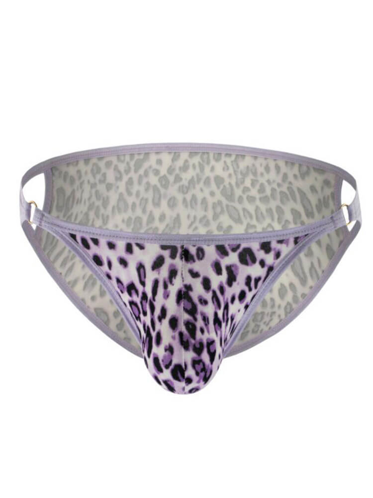 Men's Sexy Low-Rise Leopard Print Cotton Thong