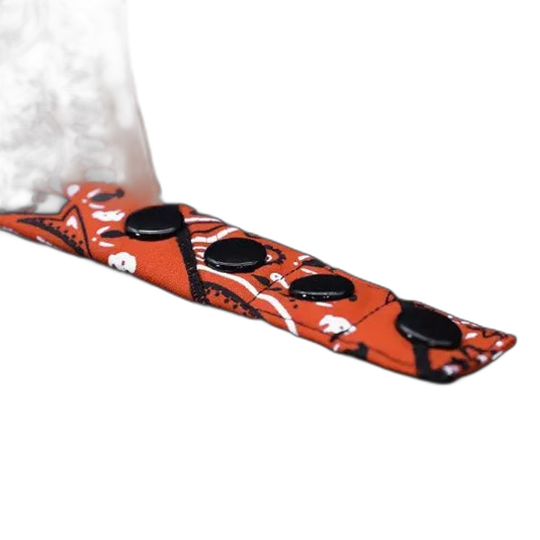 Mr.S Leather Zipper Pocket Neck Hanky - Orange