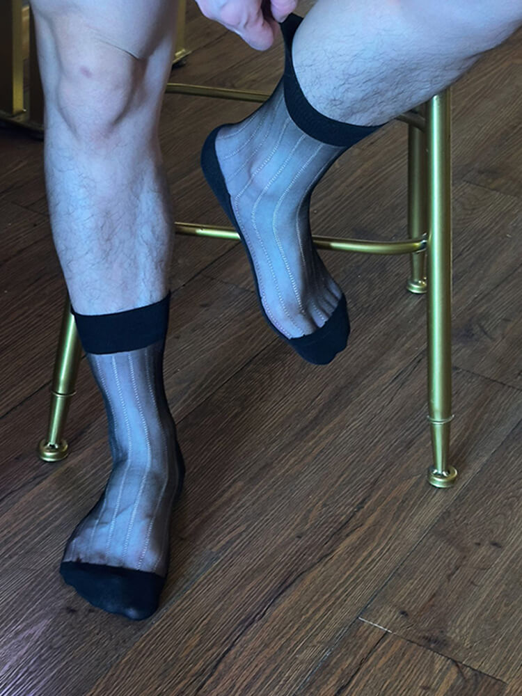 Men's Sexy Thin Crystal Socks