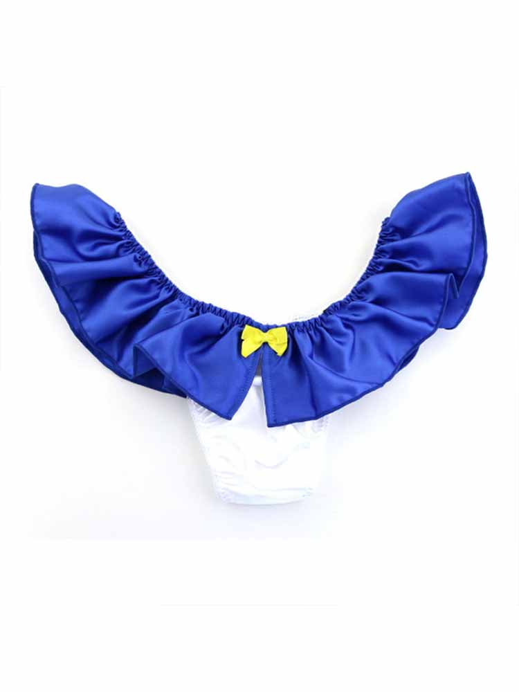 Men's Sexy Satin Ruffle Low Waist Sissy Thong