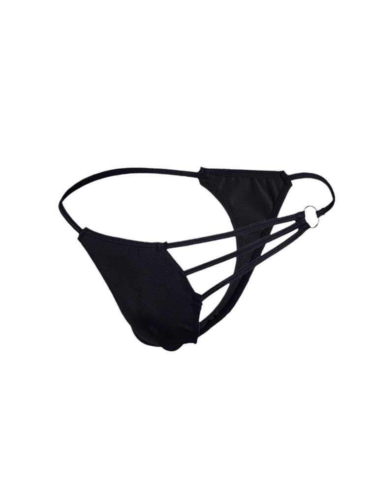 Men's Sexy Openwork Color-Blocked Thin Strap Thong