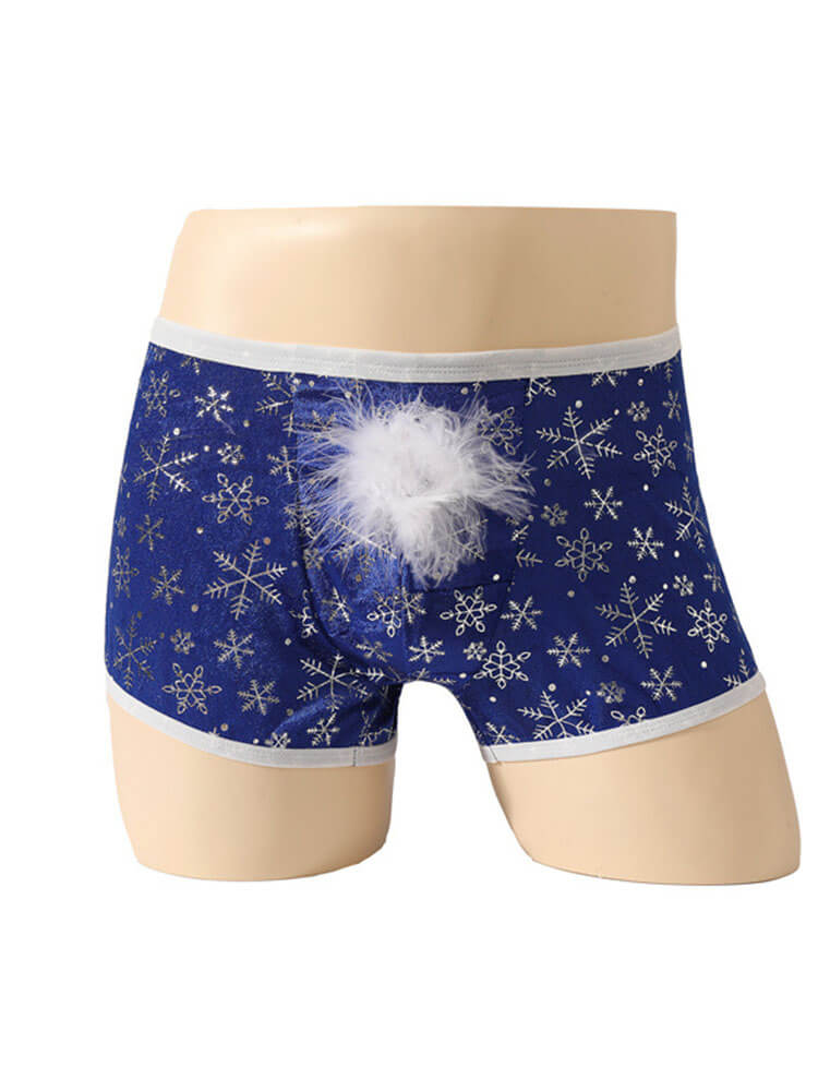 Men's Snowflake Print Christmas Boxer Briefs