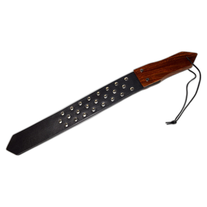 Prowler RED Leather & Wood Studded Paddle