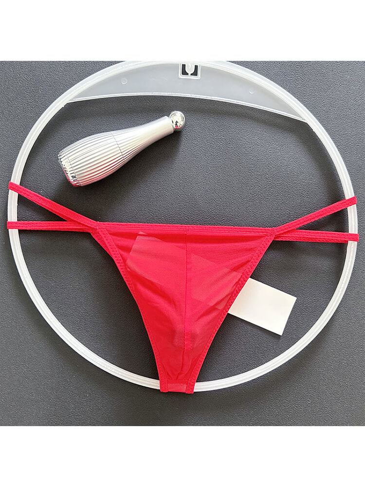 Men's Sexy Low-Rise Double Straps Mesh Thong