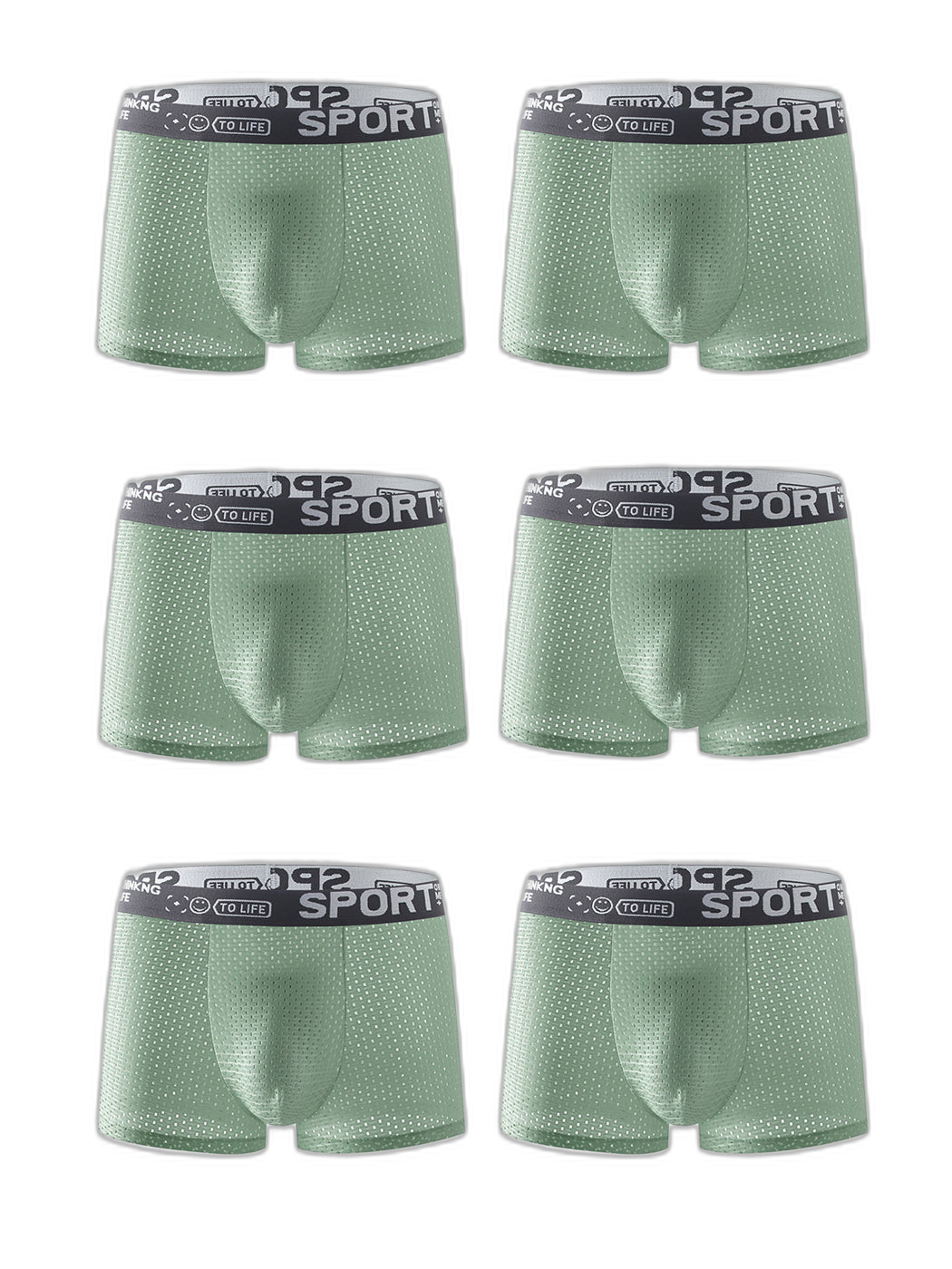 6 Pack Men’s Contour Pouch Mesh Trunks