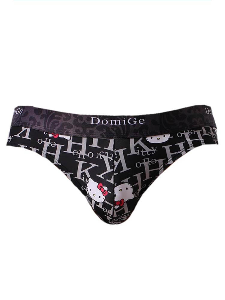 Men's Sexy Personalized Printed Ice Silk Briefs