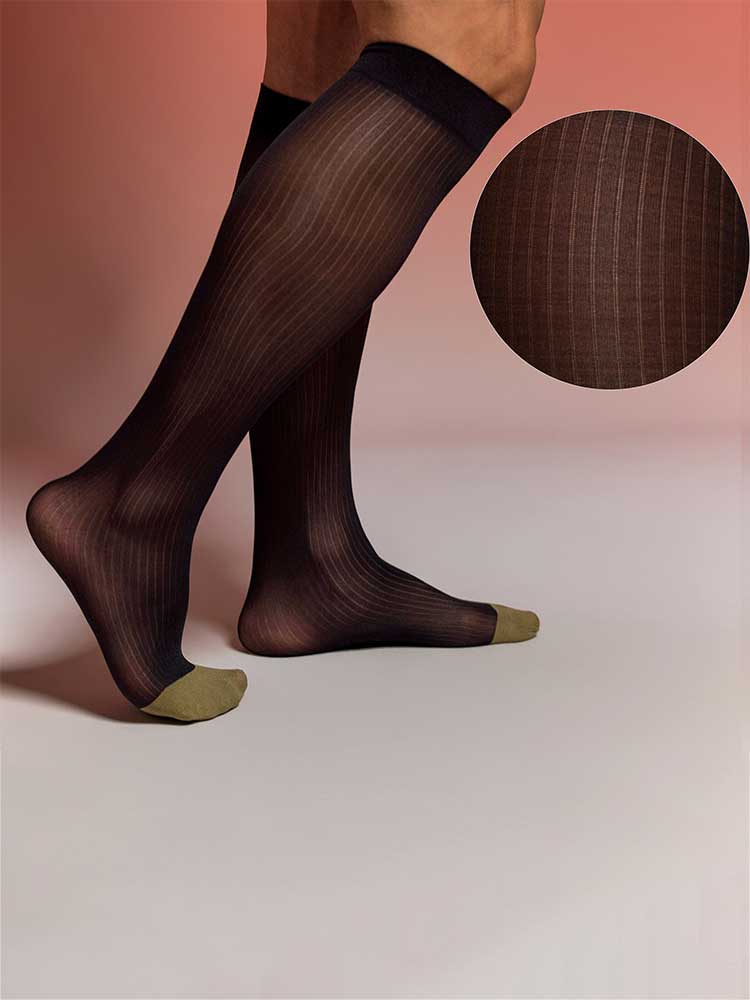 Men's Vertical Striped Business Suit Long Socks