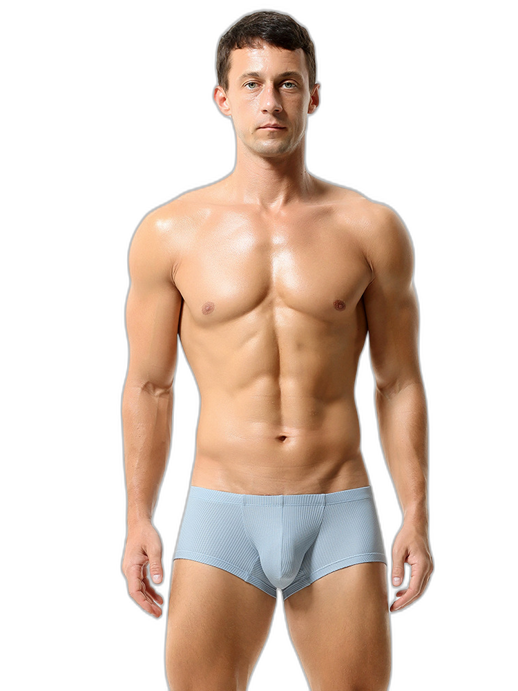 2 Pack Men's Sexy Short Legs Trunks With Large Pouch