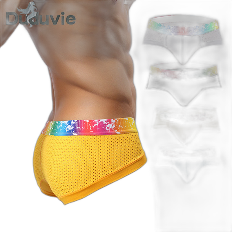 4 Pack Breathable Modal Colored Belt Briefs-rainbow pride underwear