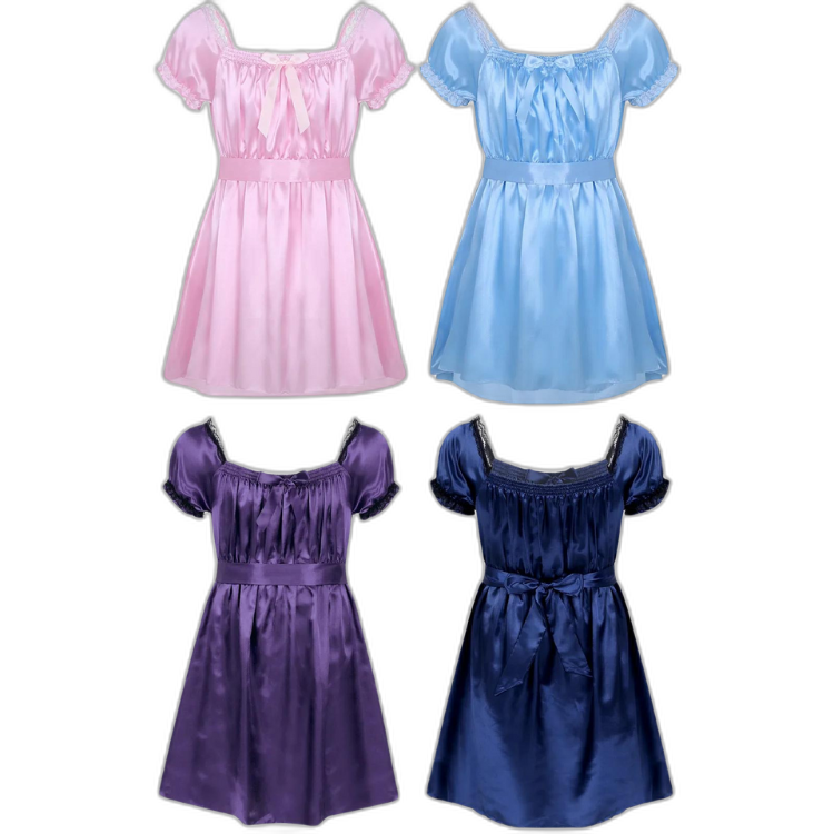 Satin Frilly Pajamas Dress