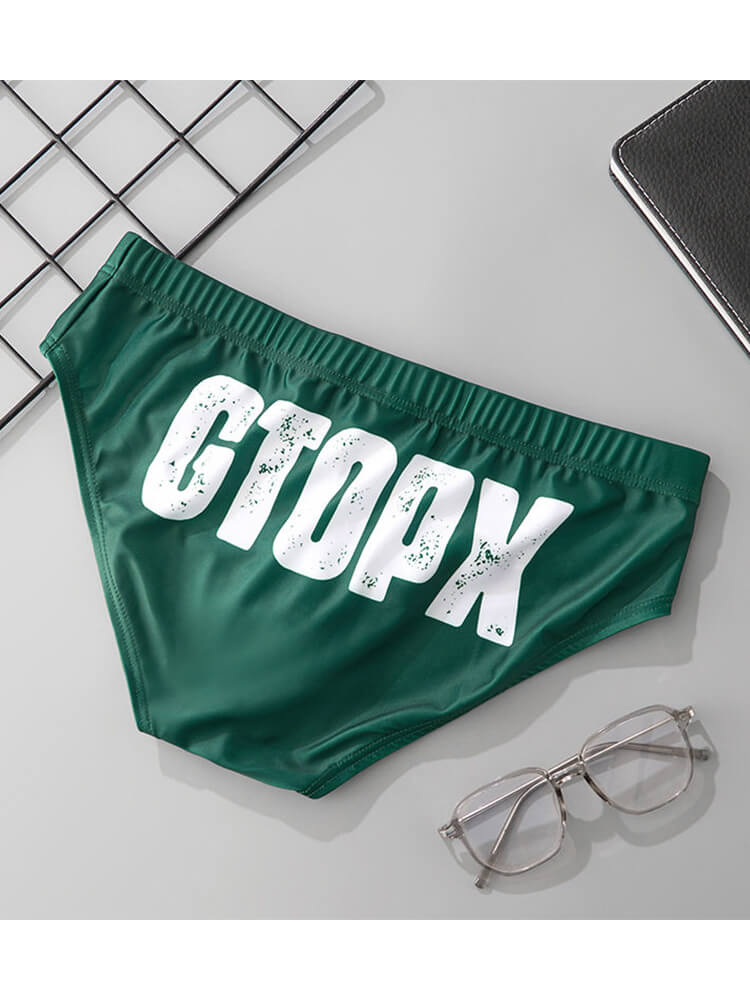 Men's Sexy Print Low-Rise Quick-Dry Swim Briefs