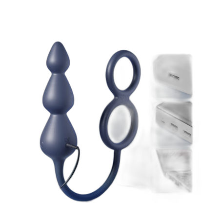 Orbit - Silicone Vibrating Anal Beads with Cock Rings
