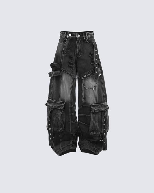 Rogue Ash Multi-Pocket Denim Cargo Pants