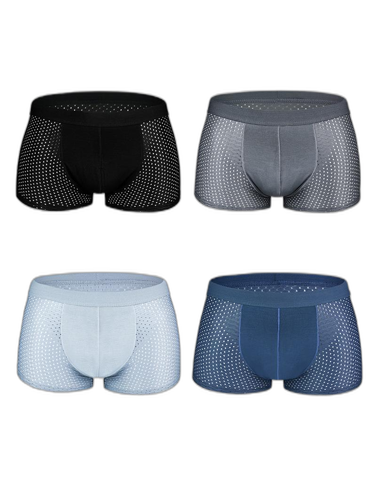4 Pack Mesh Breathable Ice Silk Underwear Boxer