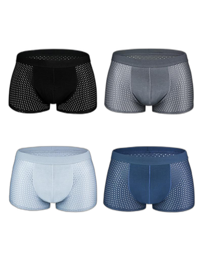 4 Pack Mesh Breathable Ice Silk Underwear Boxer