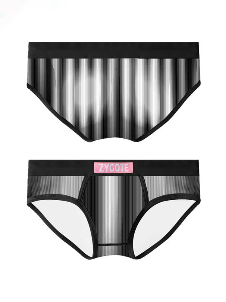 Men's Sexy Black Geometric Body-Print Briefs