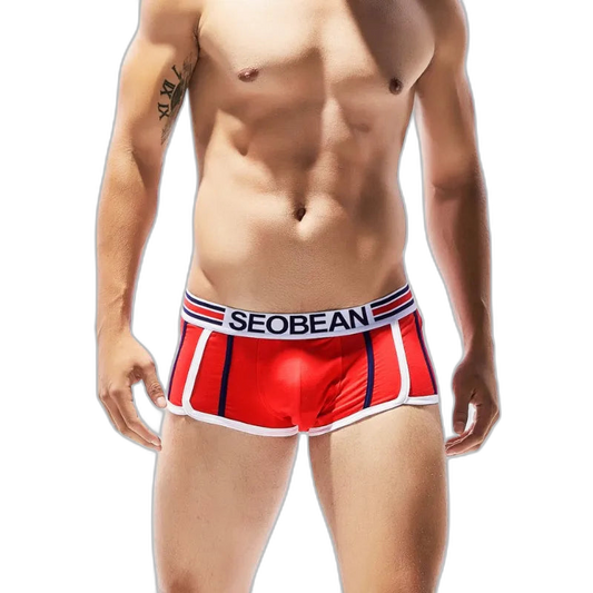 SEOBEAN Racing Stripes Low Rise Boxer Briefs