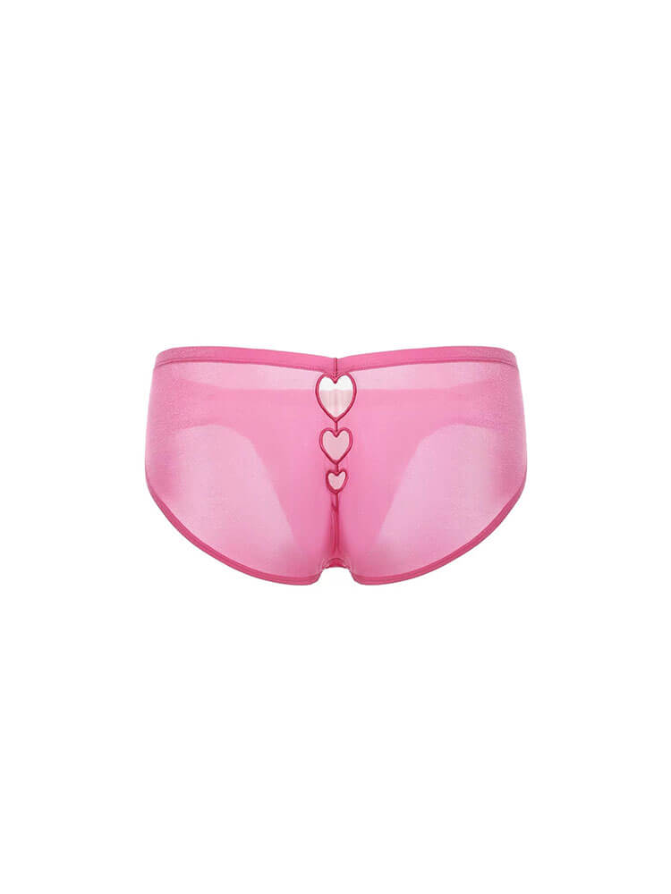 Men's Sexy Heart-Shaped Cutout Solid Color Briefs