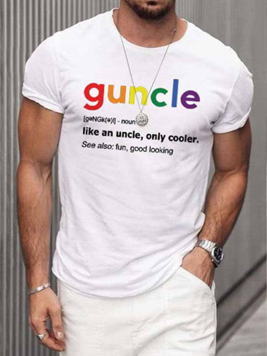Men's Rainbow Guncle Pride Crew Neck T-Shirt