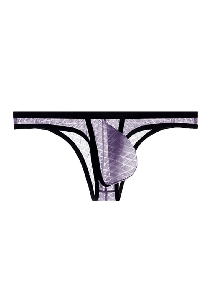Men's Ice Silk Transparent Sexy Stripe Briefs