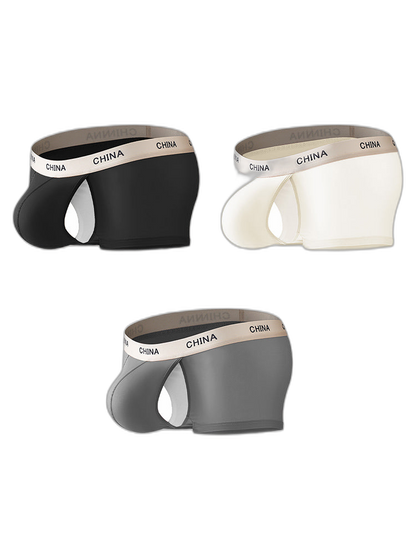 3 Pack Men's Ice Silk Bare-Sensation Breathable Lightweight Separating Trunks