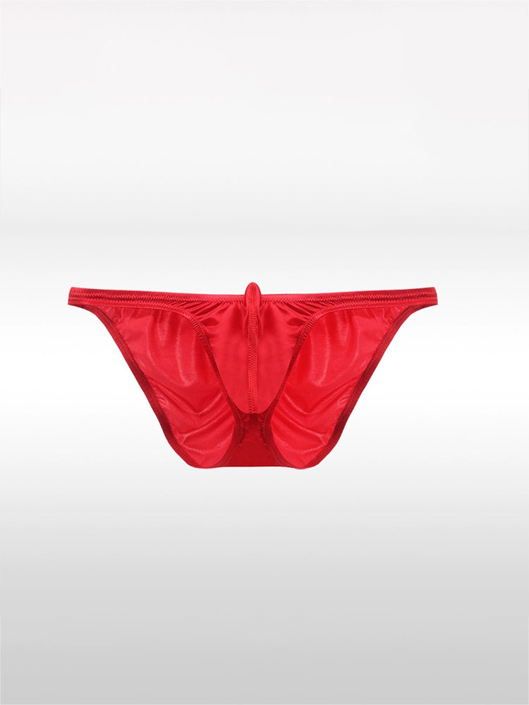 Men's Red Ultra-low Waist Soft Silky Briefs