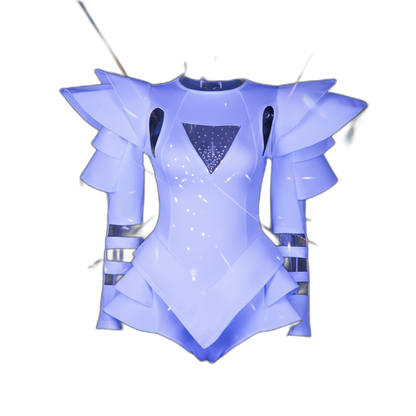 Crystal Couture White Party Bodysuit
