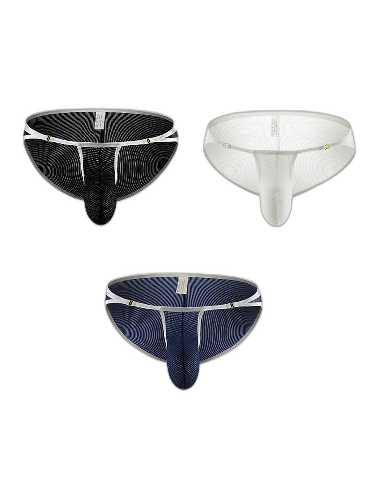 3 Pack Men's Stay-Cool  Day-Long Comfort Supportive U-Pouch Soft Bikini