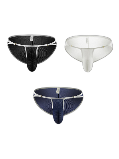 3 Pack Men's Stay-Cool  Day-Long Comfort Supportive U-Pouch Soft Bikini