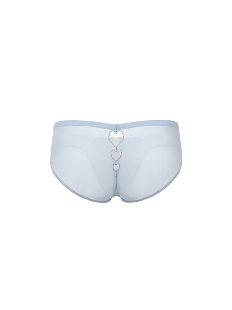 Men's Sexy Heart-Shaped Cutout Solid Color Briefs