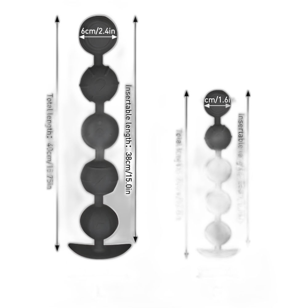 Penta - Silicone Anal Beads - 5 Beads with Tail