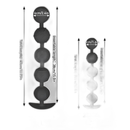 Penta - Silicone Anal Beads - 5 Beads with Tail