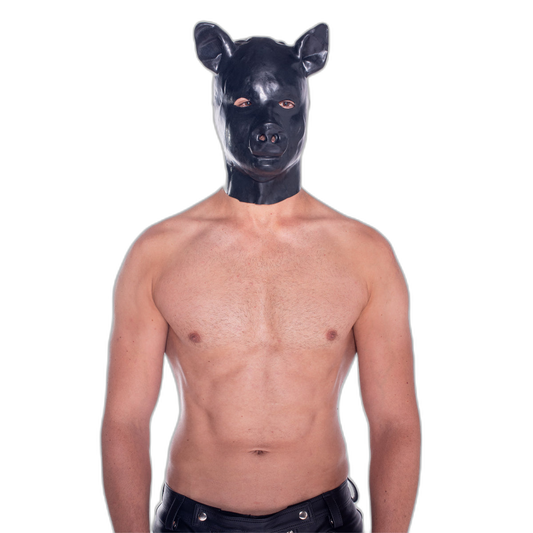 Prowler RED Latex Pig Hood Black