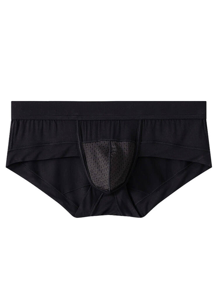 Men's Solid-Color Breathable Bamboo Fiber Briefs