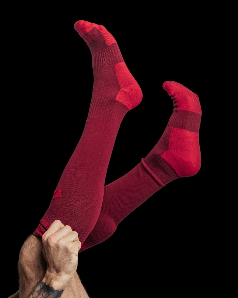 DEN CORE Football Socks - Burgundy - The Pup Play Hub