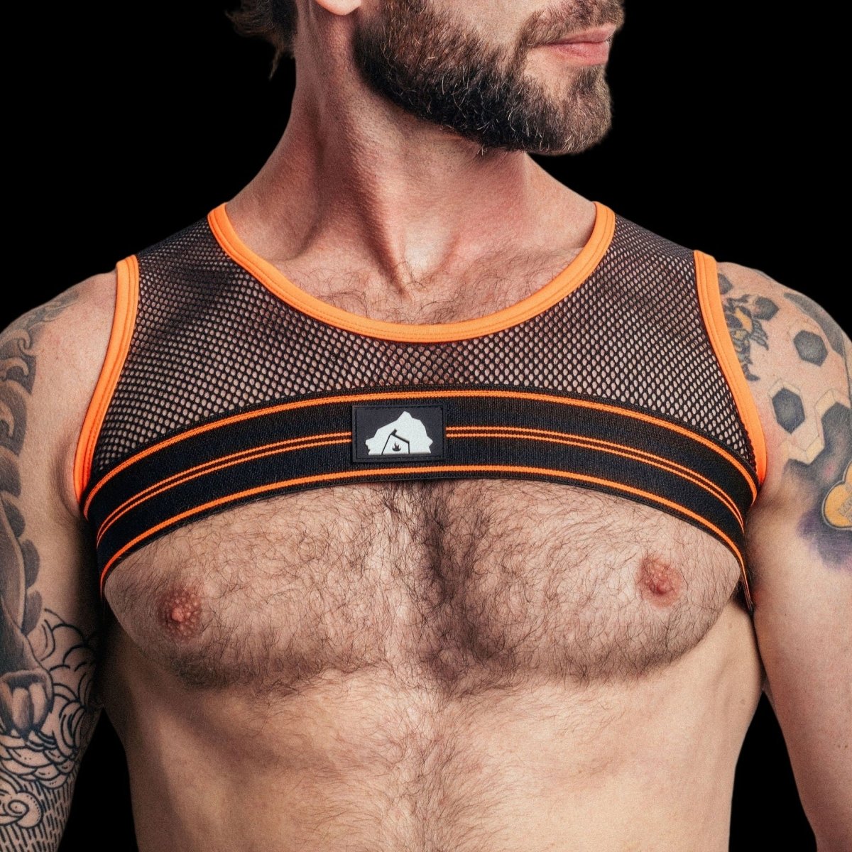 DEN CORE Mesh Chest Harness - Black - The Pup Play Hub