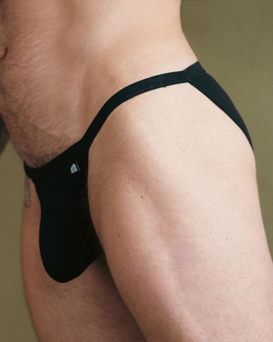 DEN Tanga Brief - Black - The Pup Play Hub
