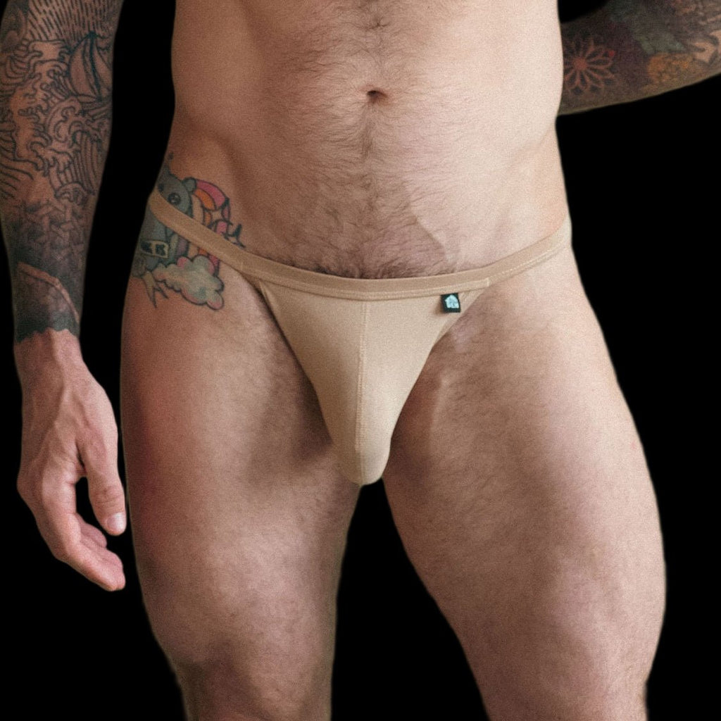 Den Tanga Brief - Taupe - The Pup Play Hub