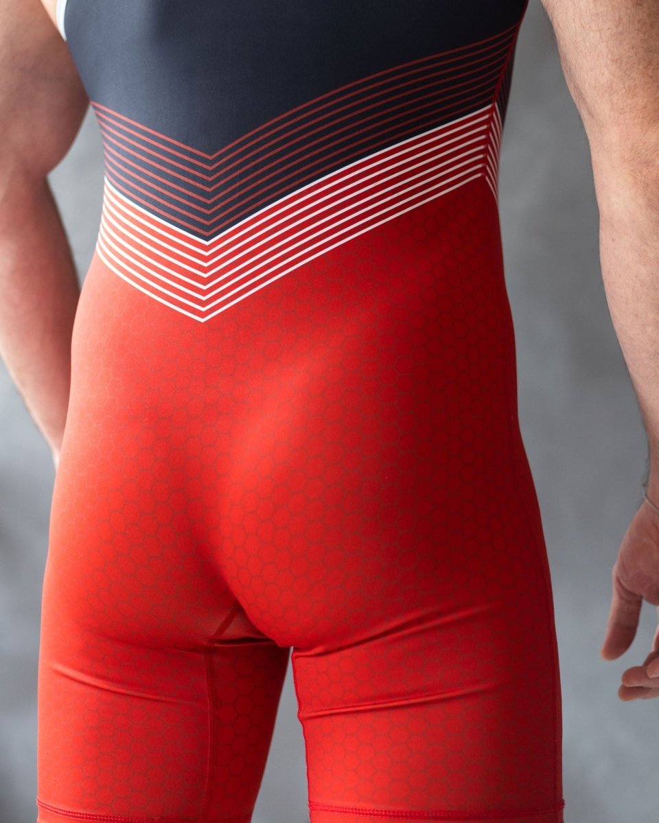 DEN Wrestling Singlet - Black v Red - The Pup Play Hub