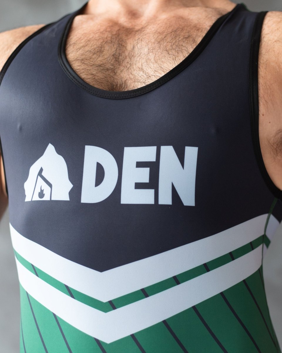 DEN Wrestling Singlet - Collegiate Green - The Pup Play Hub