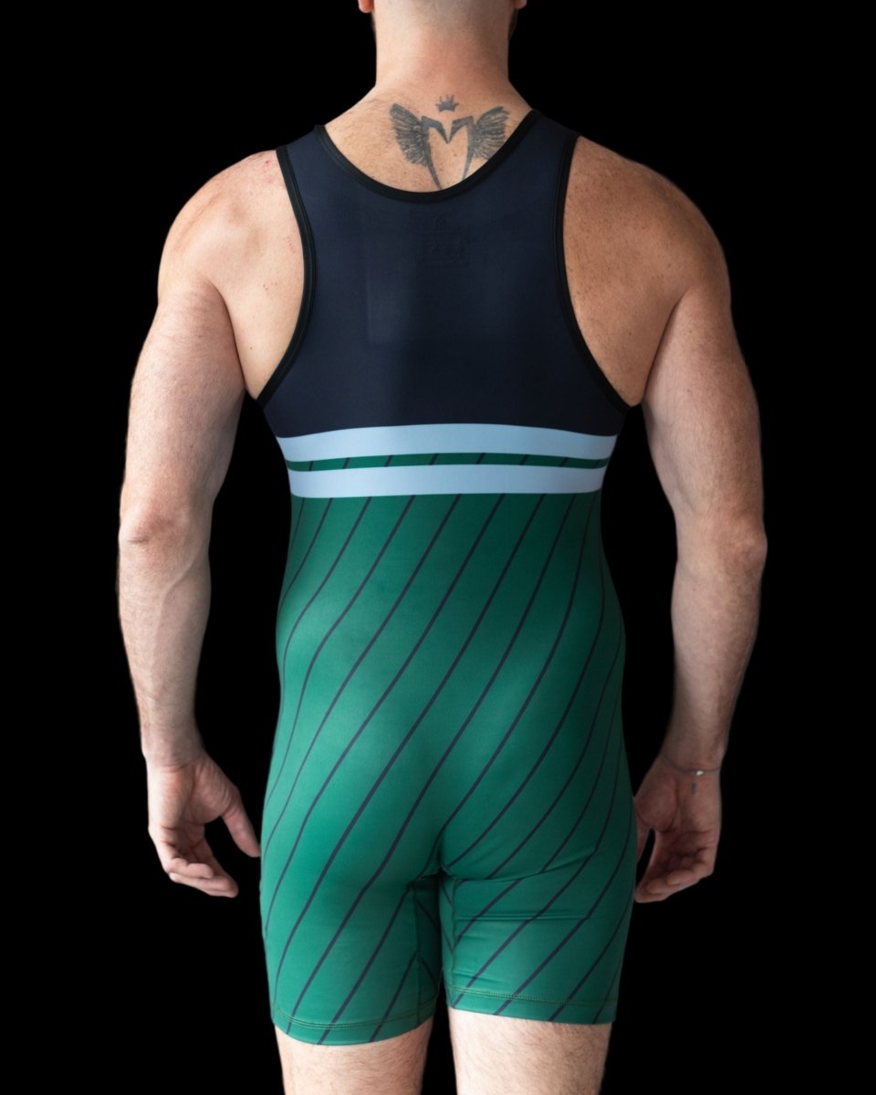 DEN Wrestling Singlet - Collegiate Green - The Pup Play Hub