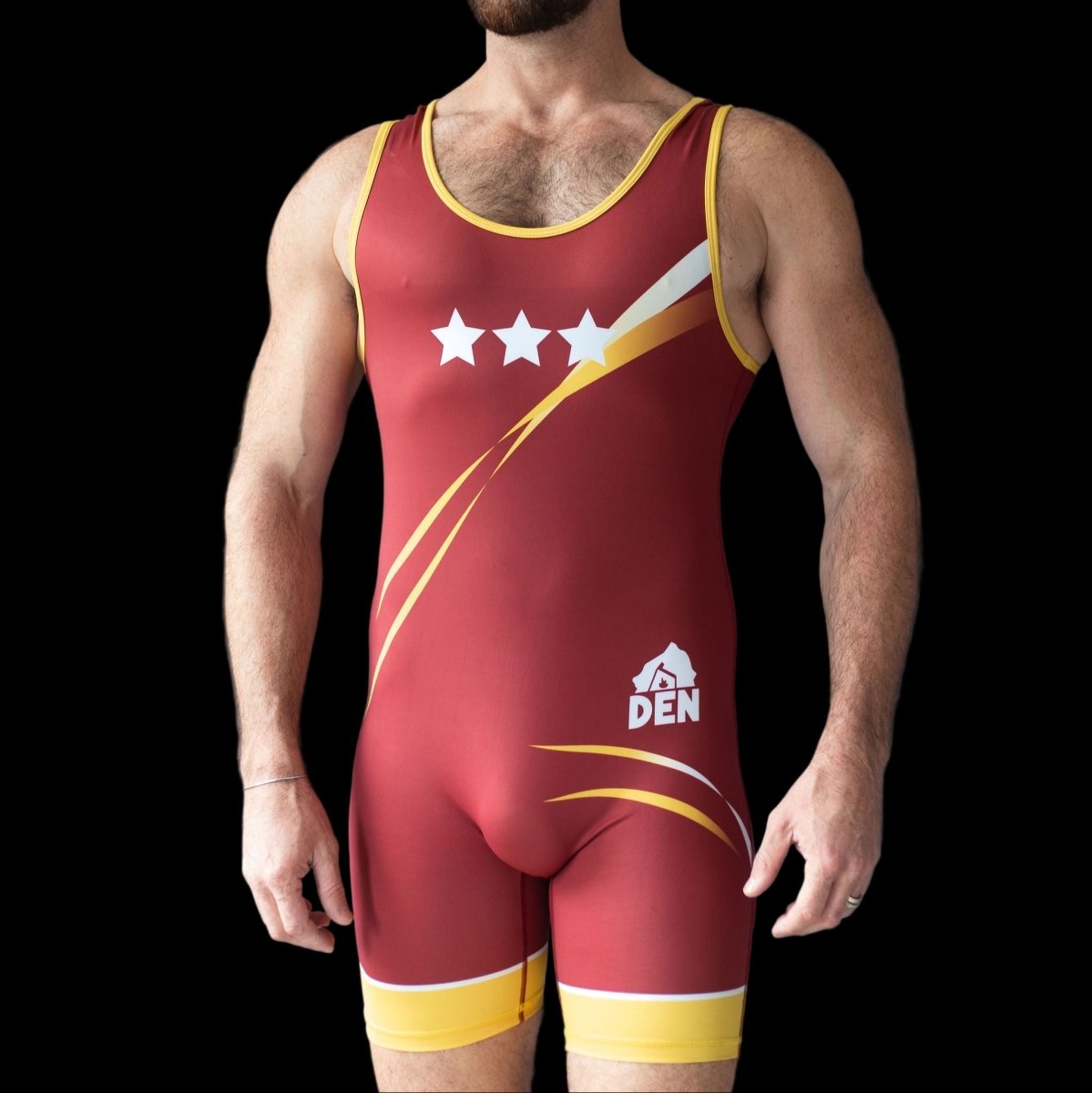 DEN Wrestling Singlet - Collegiate Red - The Pup Play Hub